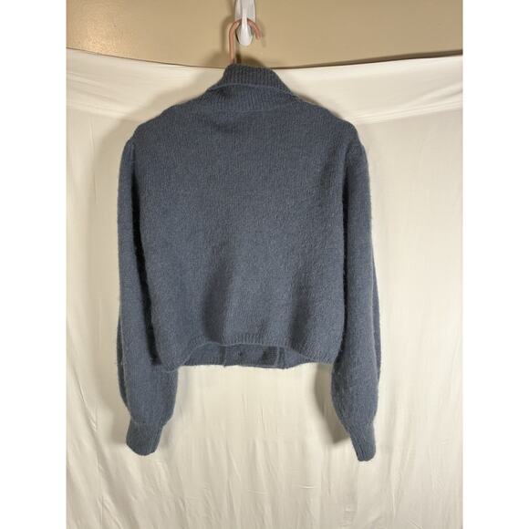 Zara Sweater Cardigan M Wool Alpaca Blend Old Money Quiet Luxury Preppy Balloon - Picture 4 of 8